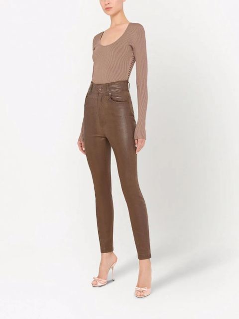 Dolce & Gabbana lace-up ribbed jumper - Brown - zdjęcie produktu nr 2