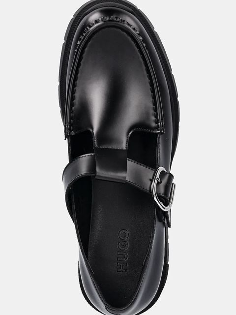 HUGO mokasyny Kris damskie kolor czarny na platformie 50551873