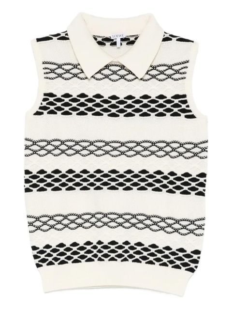 LOEWE spread-collar pattern top - White - zdjęcie produktu nr 1