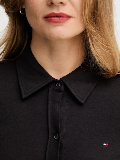 Tommy Hilfiger sukienka kolor czarny midi rozkloszowana WW0WW48398