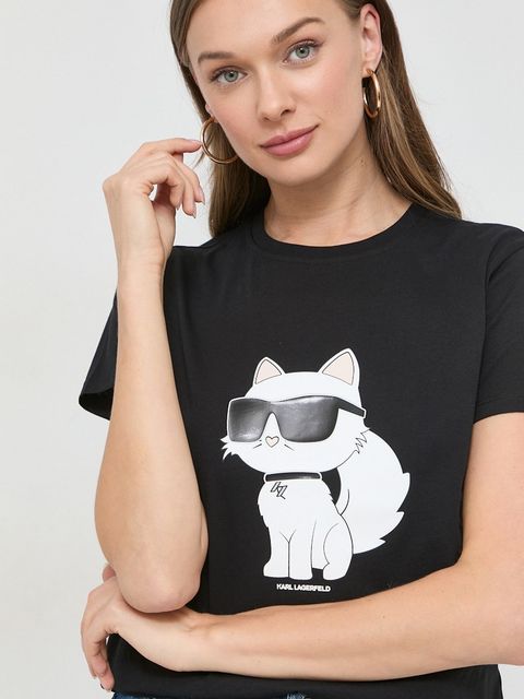Karl Lagerfeld t-shirt bawełniany - zdjęcie produktu nr 1