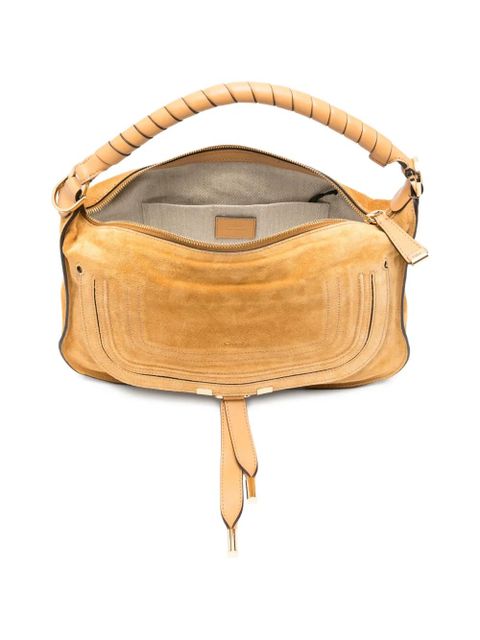 Chloé small Marcie topstitched-handle tote bag - Brown