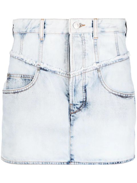 ISABEL MARANT Narjis frayed denim miniskirt - Blue - zdjęcie produktu nr 1