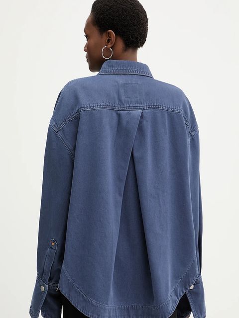 BOSS Orange koszula jeansowa C OVERSHIRT 1.0 damska kolor granatowy relaxed z kołnierzykiem klasycznym 50552520