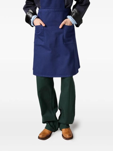 Miu Miu garment-dyed gabardine apron - Blue