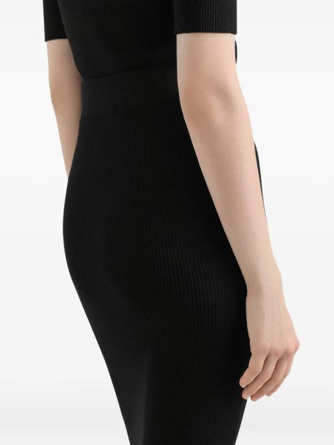 Dolce & Gabbana ribbed midi skirt - Black