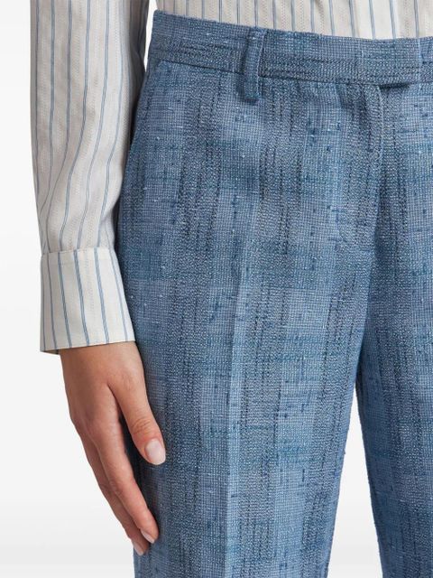 ETRO slub-textured trousers - Blue