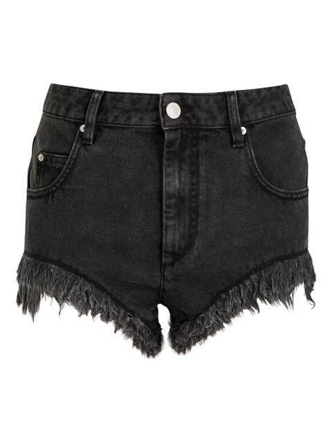 ISABEL MARANT Eneidao frayed shorts - Black - zdjęcie produktu nr 1