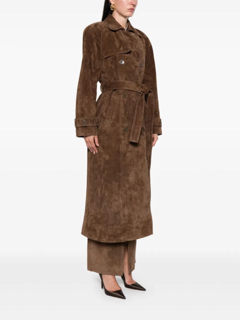 ducie Corrin suede trench coat - Brown