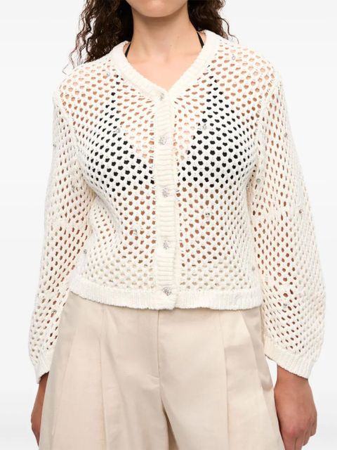 GANNI open-knit cardigan - White