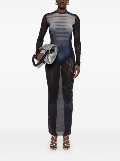 Jean Paul Gaultier mesh maxi dress - Blue