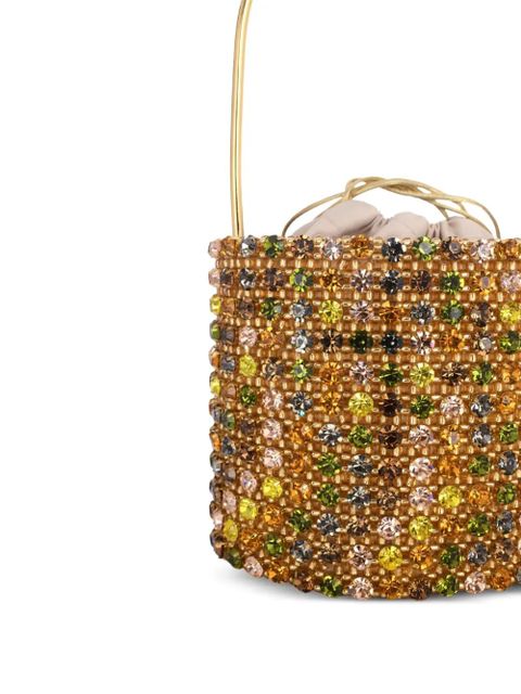 Vanina Nuances crystal-embellished bucket bag - Gold