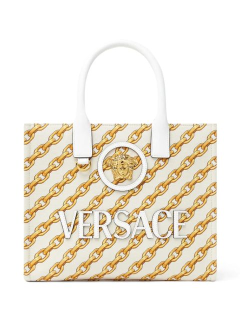 Versace small Chain Stripes La Medusa tote bag - Neutrals - zdjęcie produktu nr 1
