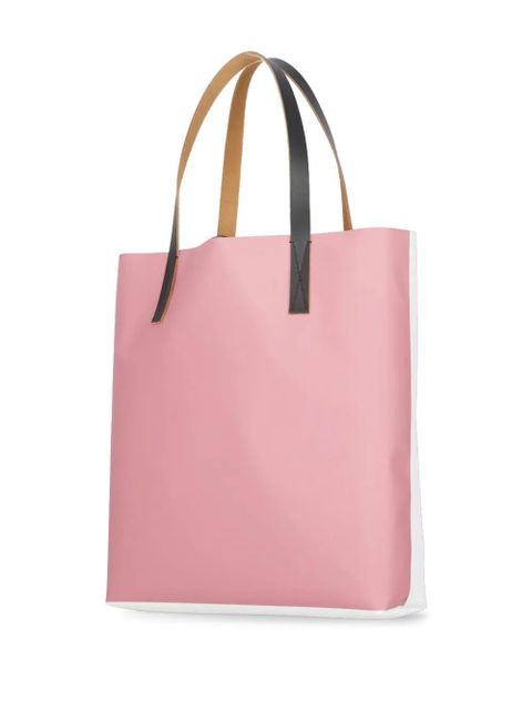 Marni medium bird-print tote bag - White