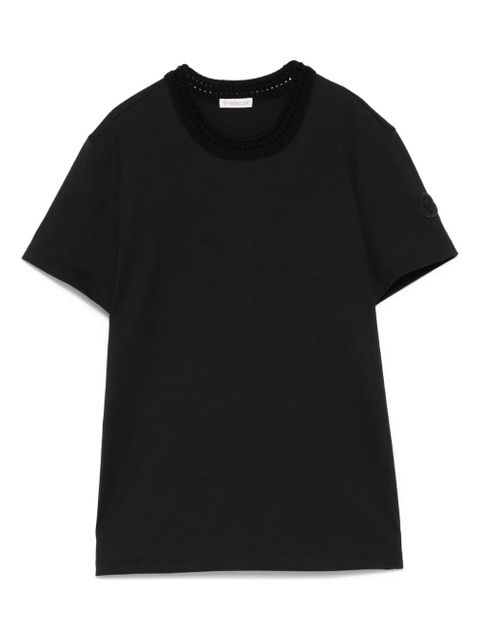 Moncler crochet-accent cotton T-shirt - Black - zdjęcie produktu nr 1