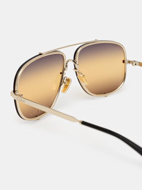 Chloé okulary przeciwsłoneczne damskie kolor złoty CH0348S - zdjęcie produktu nr 2