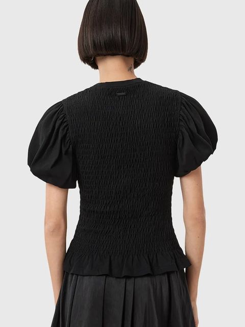 AllSaints bluzka DAEL damska kolor czarny gładka W013JD - zdjęcie produktu nr 2