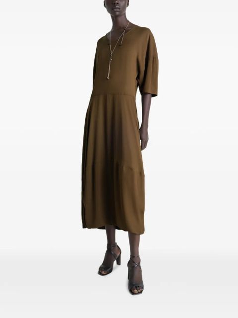 LEMAIRE balloon midi dress - Brown
