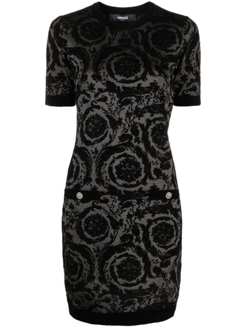 Versace Barocco-jacquard chenille minidress - Black
