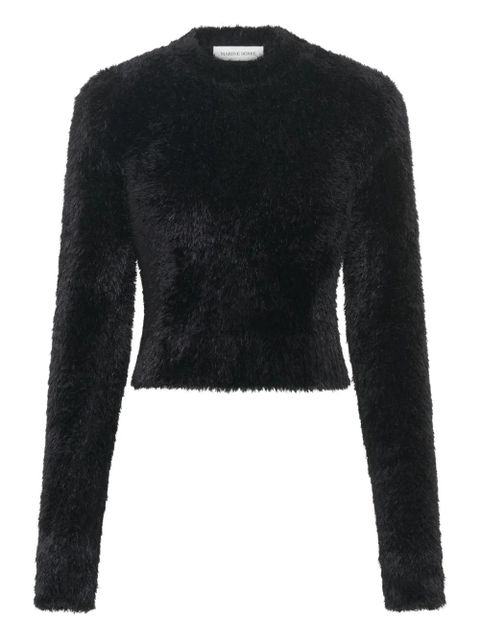 Marine Serre fluffy-knit crew-neck sweater - Black - zdjęcie produktu nr 1