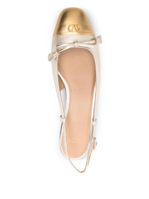 Valentino Garavani bow-detailing slingback ballet flats - Silver - zdjęcie produktu nr 2