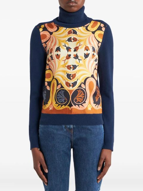 ETRO roll-neck printed sweater - Blue - zdjęcie produktu nr 2