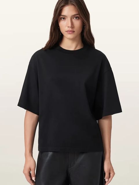 AllSaints t-shirt bawełniany CRANEO damski kolor czarny W065JD