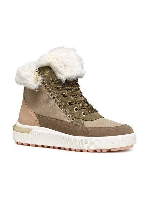 Geox botki zamszowe D DALYLA B ABX damskie kolor beżowy na płaskim obcasie ocieplone D26QSA 022BH CB31Q