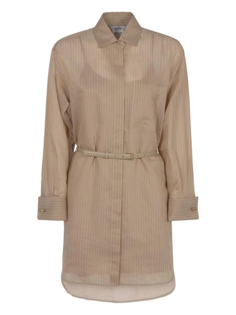 Max Mara striped belted shirt dress - Neutrals - zdjęcie produktu nr 1
