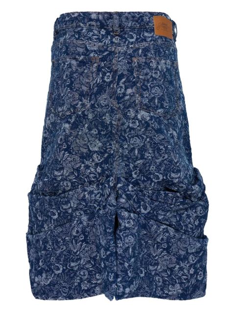 GANNI Tapestry denim draped asymmetric skirt - Blue - zdjęcie produktu nr 2