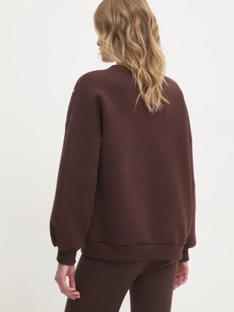 Answear.LAB bluza damska kolor brązowy z aplikacją