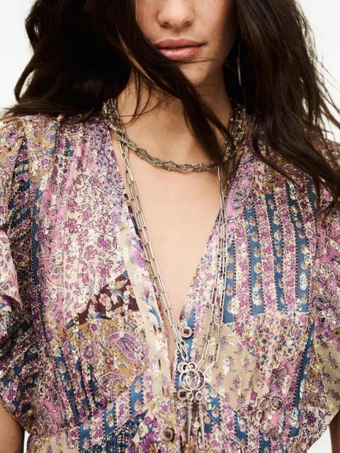 Ba&Sh Pareta V-neck floral-print dress - Pink