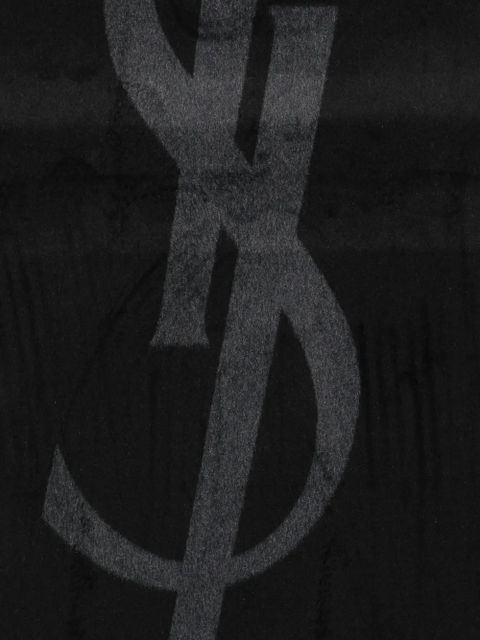 Saint Laurent logo-jacquard silk scarf - Black - zdjęcie produktu nr 2