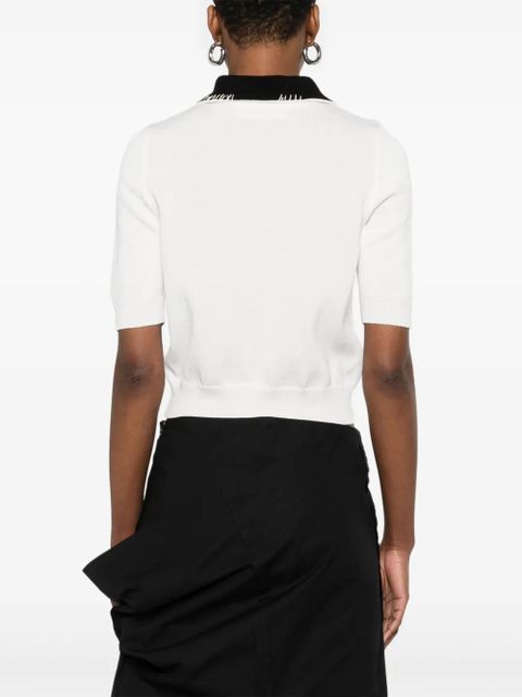 Marni contrastíng-collar polo shirt - White