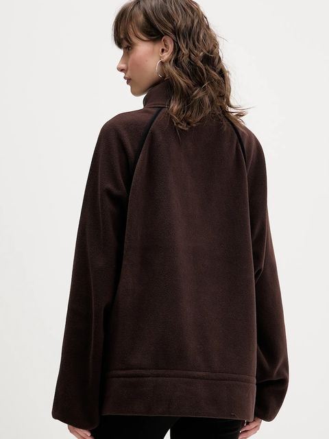 Rotate bluza polarowa damska kolor brązowy gładka 1153681667