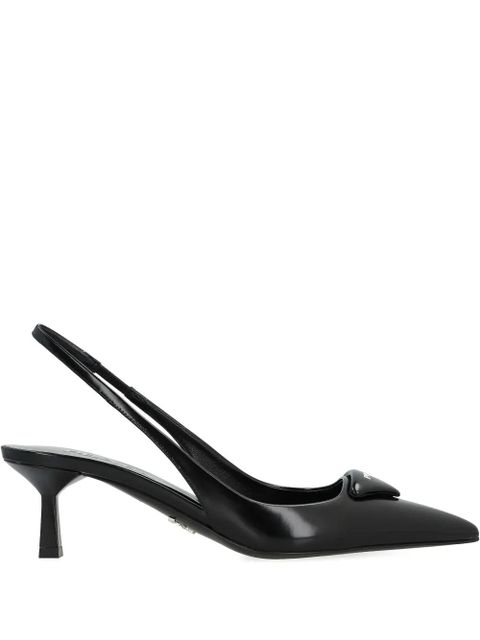 Prada 55mm pointed leather slingback pumps - Black - zdjęcie produktu nr 1
