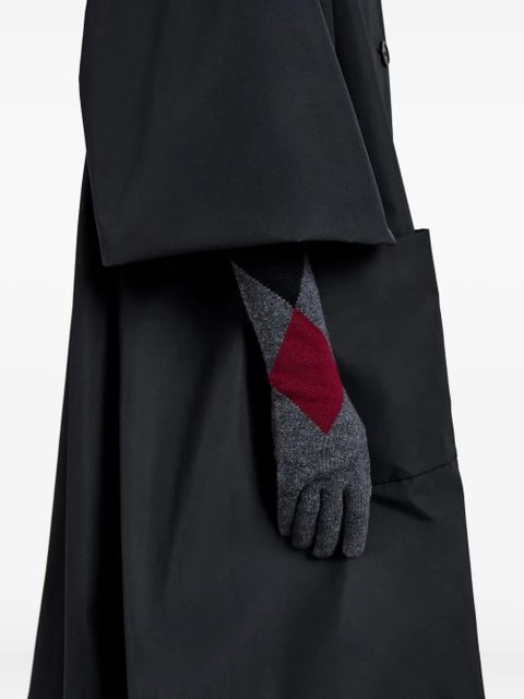 Proenza Schouler argyle-pattern long gloves - Grey