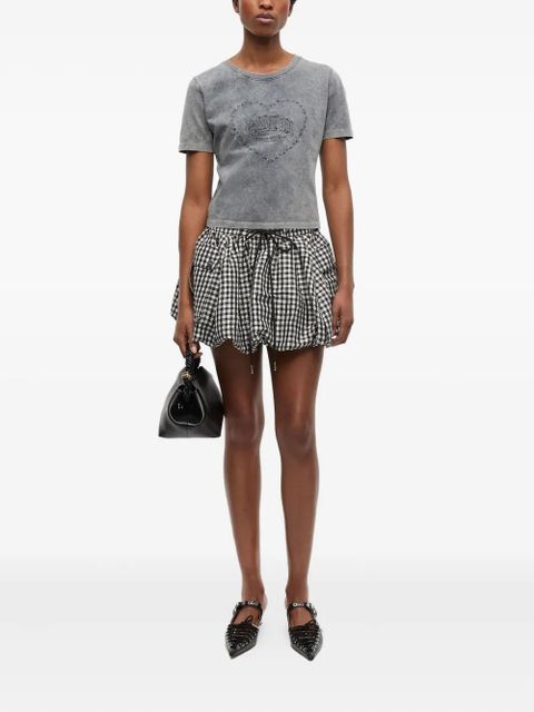 GANNI logo-embroidered T-shirt - Grey