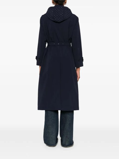 Maje logo-embossed coat - Blue