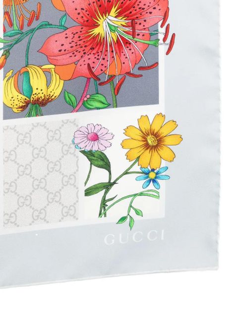 Gucci floral twill scarf - White - zdjęcie produktu nr 2