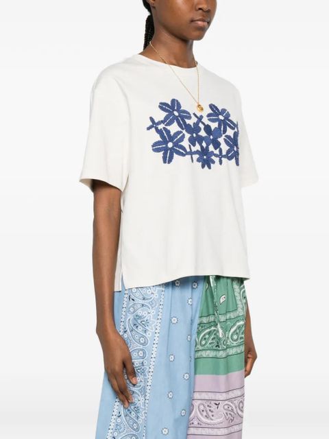 Weekend Max Mara floral-embroidered T-shirt - Neutrals