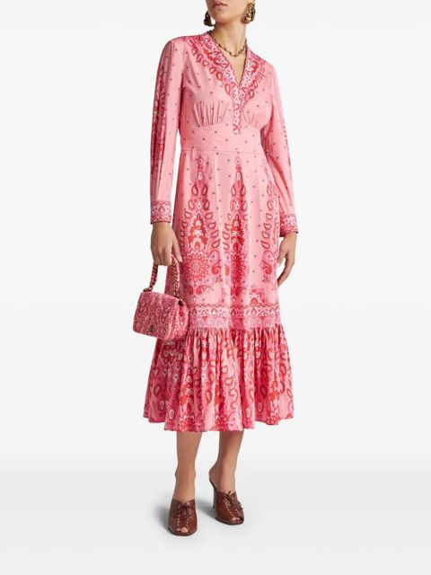 ETRO printed poplin midi dress - Pink - zdjęcie produktu nr 2