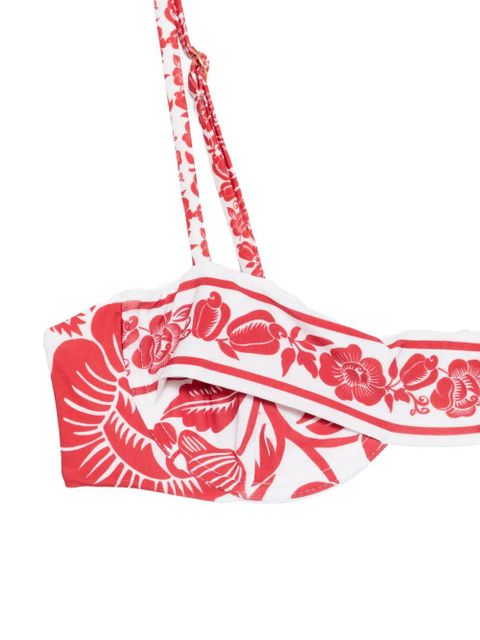 FARM Rio underwire floral-print bikini top - White