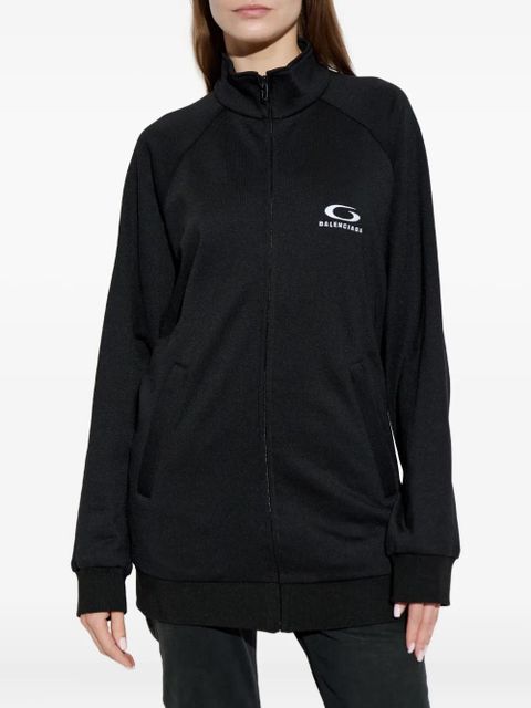 Balenciaga logo-print cut-out sweatshirt - Black