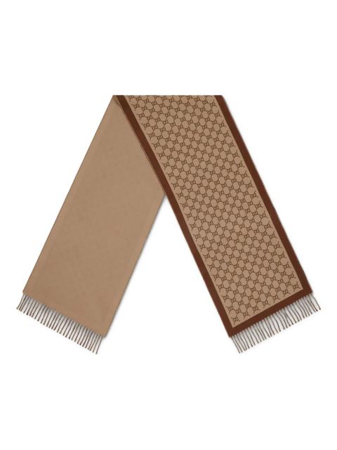 Gucci GG-pattern wool scarf - Brown - zdjęcie produktu nr 2