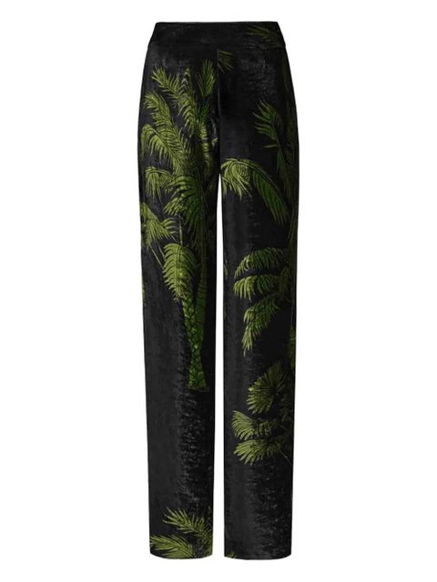 Johanna Ortiz palm-tree print trousers - Black - zdjęcie produktu nr 1