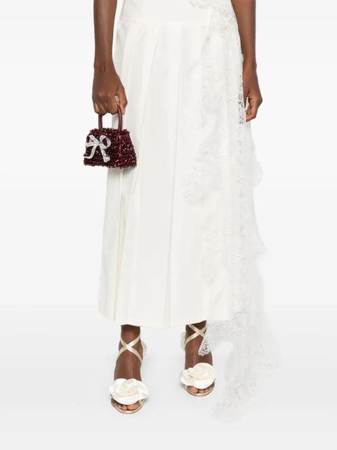 Self-Portrait crystal-embellished mini bag - Red