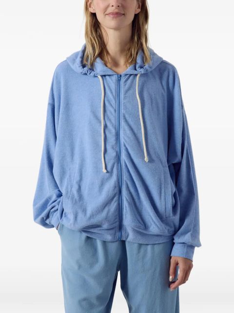 American Vintage zip-up drawstring hoodie - Blue