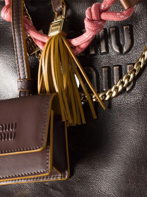 Miu Miu knotted chain keyring - Brown
