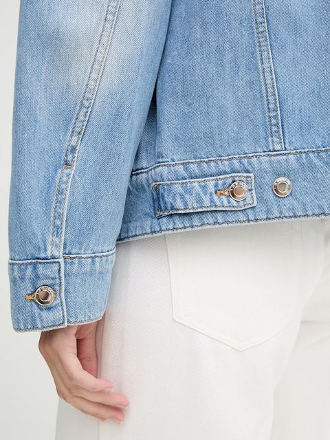 IRO kurtka jeansowa kolor niebieski przejściowa WP07ULISEA